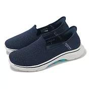 Skechers 健走鞋 Go Walk 7-Daley Slip-Ins 女鞋 藍 緩衝 支撐 套入式 休閒鞋 125228NVAQ