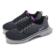 Skechers 休閒鞋 Go Walk 7-Hailey 女鞋 灰 紫 支撐 緩衝 健走鞋 125251BKPR