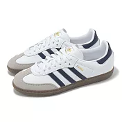adidas 德訓鞋 Samba OG 男鞋 女鞋 白 深藍 焦糖底 皮革 復古 休閒鞋 情侶鞋 愛迪達 JH8795