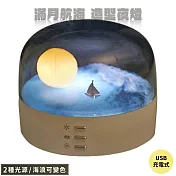 日本Entrex月亮航海景觀1200mAh桌上型小夜燈LCJ-213桌燈(可調光&變色;USB-C充電)床頭燈伴睡燈情境燈氛圍燈night light