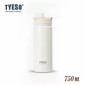 TYESO馬卡龍不鏽鋼雙層運動保溫杯750ML 白色