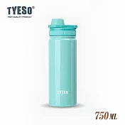 TYESO馬卡龍不鏽鋼雙層運動保溫杯750ML 綠松石