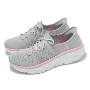 Skechers 健走鞋 D Lux Walker 2.0-Slip-Ins 女鞋 灰 粉 厚底 緩衝 套入式 休閒鞋 150105GYPK