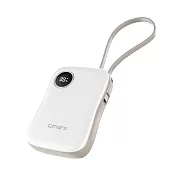 【omars】炫彩多功能行動電源｜10000mAh｜自帶線｜磁吸無線- 牛奶白