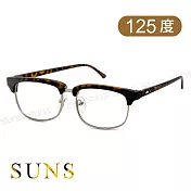精品老花眼鏡 簡約文青框老花眼鏡 高硬度耐磨鏡片 配戴不暈眩 豹紋茶125度