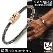 MASSA-G Titan XG1 5mm超合金鍺鈦手環  大G-銀 S