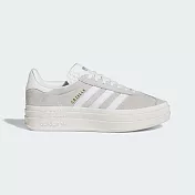 Adidas Gazelle Bold W [HQ6893] 女 休閒鞋 運動 經典 復古 三葉草 厚底 麂皮 灰白