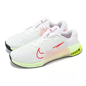 Nike 訓練鞋 Wmns Metcon 9 女鞋 白 紅 螢光綠 穩定 緩衝 多功能 運動鞋 DZ2537-101