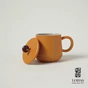 【陸寶LOHAS】平安永結蓋杯 320ML 雙色可選 富含東方美學韻味  琉璃黃