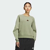 ADIDAS CREW 女圓領套頭衫-JJ1573 L 綠色