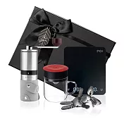 【PO:Selected】丹麥手沖咖啡三件禮盒組(電子秤/玻璃杯240ml-共4色/咖啡磨2.0) 紅