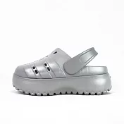 Adidas Adilette Clog Platform [JQ9879] 女 涼拖鞋 休閒 厚底 銀灰