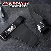 【AD-ROCKET】頂級超細纖維防滑重訓拉力帶/助力帶/引體向上輔助帶/護掌(兩色任選) 黑色