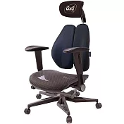 GXG 大網座 雙背工學椅(電競腳/摺疊滑面扶手) TW-3676 KGA1J