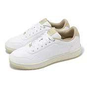 Puma 休閒鞋 Court Classy 女鞋 白 卡其 奶茶 皮革 復古 小白鞋 39502116