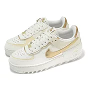 Nike 休閒鞋 Wmns AF1 Shadow 女鞋 白 金 經典 皮革 運動鞋 DZ1847-108