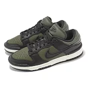 Nike 休閒鞋 Wmns Dunk Low Twist 女鞋 橄欖綠 黑 低筒 立體勾勾 DZ2794-300