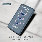 【正版授權】Disney迪士尼 5000mAh 20W PD超薄磁吸無線快充行動電源 (B)三頭史迪奇