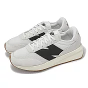 New Balance 休閒鞋 370 男鞋 女鞋 米白 黑 膠底 拼接 麂皮 復古 情侶鞋 NB U370CA-D