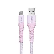 【REAICE】 USB-A to Lightning 1.2M MFI認證 耐磨編織充電傳輸線 二入組 乾燥玫瑰