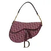 DIOR Oblique Saddle 緹花布馬鞍包_展示品 (暗紅色)