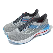 Mizuno 慢跑鞋 Wave Inspire 21 男鞋 灰 藍 波浪片 支撐 緩衝 運動鞋 美津濃 J1GC2544-10 25cm GREY/BLUE