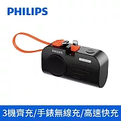 PHILIPS 飛利浦FunCube MINI 2 手錶磁吸多合一摺疊口袋行動電源 DLP2552-3色可選 (TypeC/Lightning任選) 2552V-Lightning 黑色