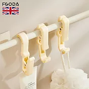 【英國FGODA】旋轉式掛勾夾/萬用夾(3入裝)x3包- 奶油黃