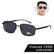 【SUNS】時尚方型偏光墨鏡 Polarized彈性TR90中性駕駛墨鏡 超輕僅16g 防眩光 抗UV400 S527 黑框灰片