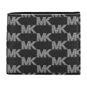 MICHAEL KORS 滿版LOGO緹花短夾-黑灰