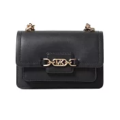 MICHAEL KORS 滿版LOGO皮革肩斜兩用鍊包.-黑