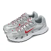 Nike 休閒鞋 P-6000 GS 大童 女鞋 銀 紅 復古 金屬感 運動鞋 HV5064-002