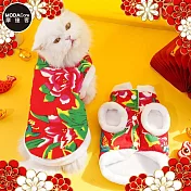 摩達客寵物_新年喜洋洋大花棉襖背心貓狗服飾(變身系列中小型犬貓適用)多尺寸可選 S