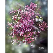 【玲廊滿藝】曾啟文-春櫻山雀 喜報佳音50x40cm