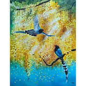 【玲廊滿藝】曾啟文-黃金雨下 雙喜臨門91x116.5cm