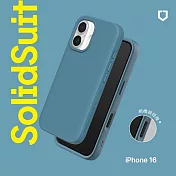 犀牛盾 iPhone 16(6.1吋) SolidSuit防摔背蓋手機殼-相機鍵按鈕版-經典款- 深海藍