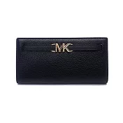 MICHAEL KORS 荔枝紋皮革釦式長夾-黑