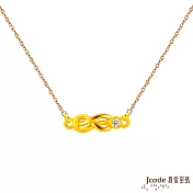 J’code真愛密碼金飾 無限賺硬金墜子+玫瑰金色鋼項鍊-小