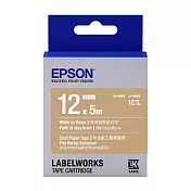 EPSON 原廠標籤帶 LK-4NW3 12mm 牛皮紙色白字