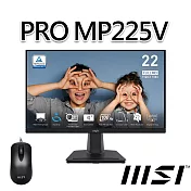【滑鼠組】msi微星 PRO MP225V 21.45吋 螢幕 (21.45＂/1920x1080/16:9/100Hz)