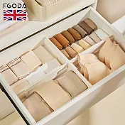 【英國FGODA】伸縮式抽屜用隔板/分隔架-3入- 奶油白