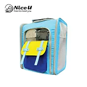 【NiceU毛樂趣】寵物透視雙肩外出包 藍色