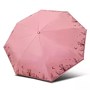 【雙龍牌】小王子輕量黑膠自動開收傘防曬自動傘(抗UV防風晴雨傘折傘B6061D) 櫻花粉