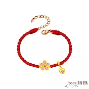 J’code真愛密碼金飾 霞海城隍 桃花旺旺硬金編織手鍊-愛心款