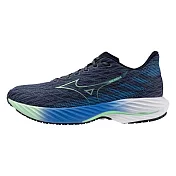 Mizuno Wave Rider 28 [J1GC240351] 男 慢跑鞋 彈力 支撐 緩震 深藍 綠 28.5cm 深藍/綠