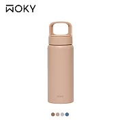 【WOKY 沃廚】輕芯鈦瓷提手運動保溫瓶600ml 畔粉