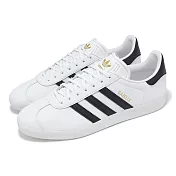 adidas 休閒鞋 Gazelle 男鞋 女鞋 白 黑 復古 低筒 情侶鞋 愛迪達 ID6113 22.5cm WHITE/BLACK