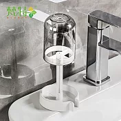 【梵特】多功能防塵瀝水牙刷牙膏收納杯架組-2入- 透灰