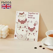 【英國FGODA】印花風木漿海綿清潔布/洗碗海綿-3入- 親子時光