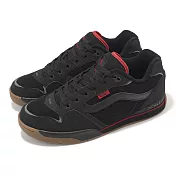 Vans 滑板鞋 Rowley Xlt 男鞋 黑 紅 膠底 厚鞋舌 水洗 復古 麂皮 板鞋 休閒鞋 VN000D1GA2T